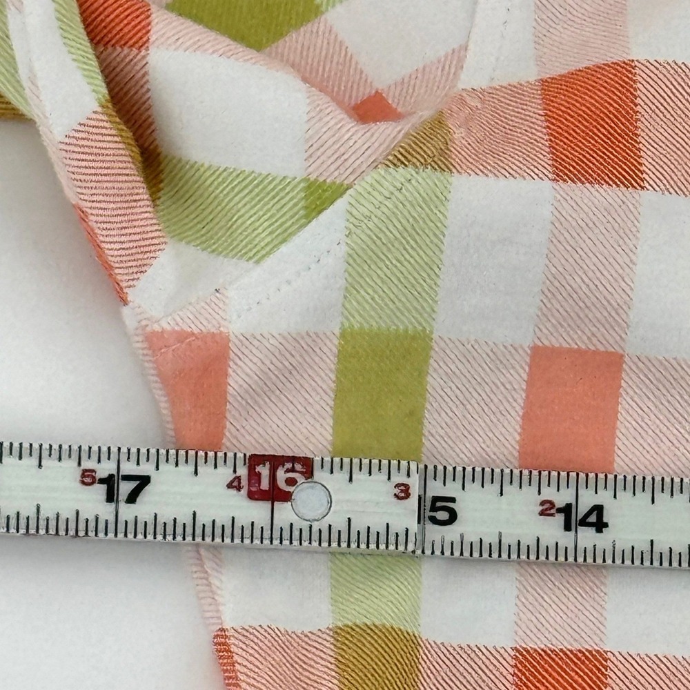 Rare Lacoste Gingham Polo Shirt Women's XS Orange Chartreuse Preppy EUC - Picture 7 of 7
